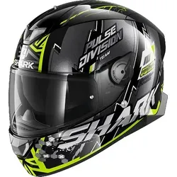 Shark Skwal 2.2 Noxxys Helm, schwarz-grün, Größe XS für Männer - Motorradhelm mit integrierten LEDs für optimale Sichtbarkeit, ideal für sichere Fahrten bei Nacht.