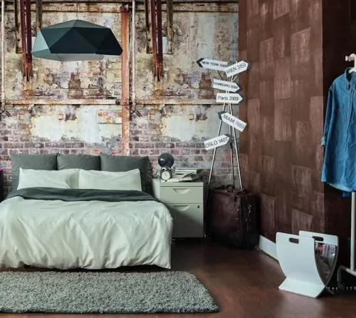 Fototapete Vlies 39253-1 The Wall II Ziegelsteinwand - Digitale Fototapete in Braun mit rustikalem Ziegelstein-Design, ideal für Wohnzimmer, Schlafzimmer und mehr, schafft eine gemütliche Atmosphäre.