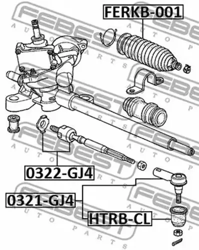 Febest Axialgelenk, Spurstange 0322-GJ4