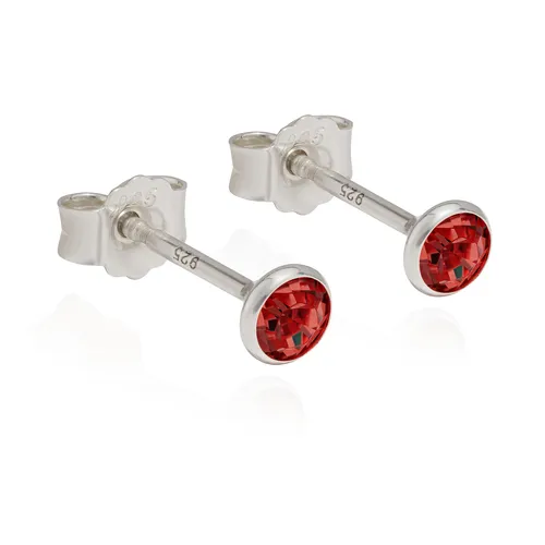 NKlaus Paar 925er Silber Ohrstecker Ohrringe Ohrhänger Cubic Zirkonia Rot 5007