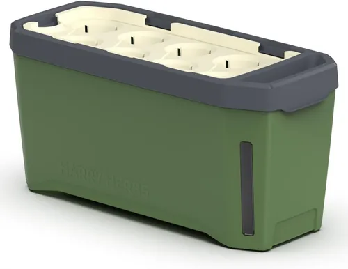 Gusta Garden Anzuchttopf HARRY HERBS (inkl. Wasserreservoir & Wasserstandsanzeige), 4 in 1 Anzucht- & Kräutertopf, dunkelgrün ohne Anzuchthaube