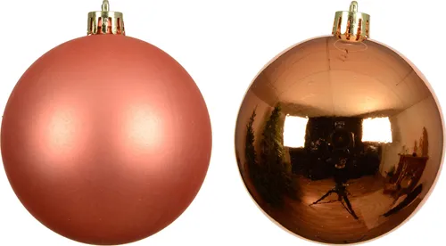 Weihnachtskugeln Kunststoff 8cm 6 Stück Warmorange