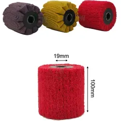 2W Vlies Satinierwalze 100/100/19mm A MED Maroon