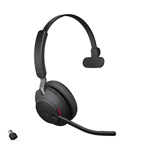 Jabra Evolve2 65 - Wireless PC Headset mit Noise Cancelling, Microsoft Teams zertifiziert, bis zu 37 Stunden Akkulaufzeit und präziser Soundqualität