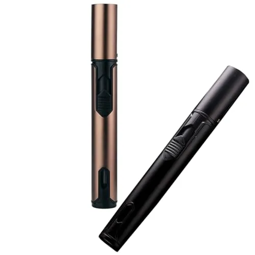 2pcs Feuerzeug, Sturmfeuerzeug Jet Feuerzeug Jet Flammen Gasfeuerzeug Sturmfeuerzeug Gas Nachfüllbar,Ohne Gas