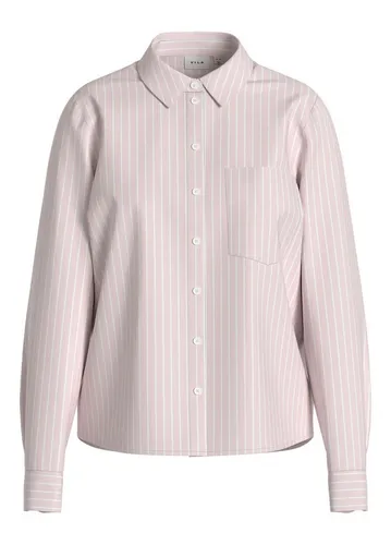 Vila Langarmbluse VIDARMA L/S REGULAR SHIRT - NOOS in Rosa - Modische Langarmbluse mit gestreiftem Design, pflegeleicht und ideal für jeden Anlass. Regular Fit für einen bequemen Tragekomfort.