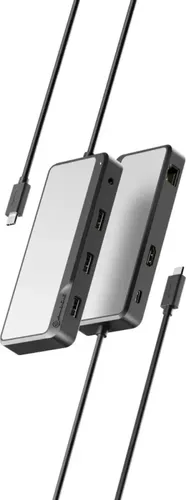 Alogic PRO GO 7-IN-1 USB-C Dockingstation - Kompakte 7-in-1 USB-C Dockingstation für Laptops, bietet vielseitige Anschlussmöglichkeiten und sorgt für eine effiziente Verbindung zu Ihren Geräten.