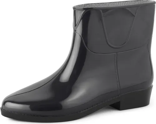 Ladeheid Damen Kurze Gummistiefel LAZT201801 - Schwarz, Größe 38 EU - Halbhohe, wasserdichte Gummistiefel für Damen in modernem Design. Ideal für Gartenarbeit oder Spaziergänge. Robuste Verarbeitung und rutschfeste Sohle sorgen für Komfort und Sicherheit.