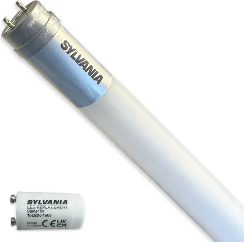 SYLVANIA LED T8 Röhre 73cm | 6500K Tageslichtweiß | Neonröhre Ersatz | 1350 Lumen | 9 Watt | Leuchtmittel mit Starter