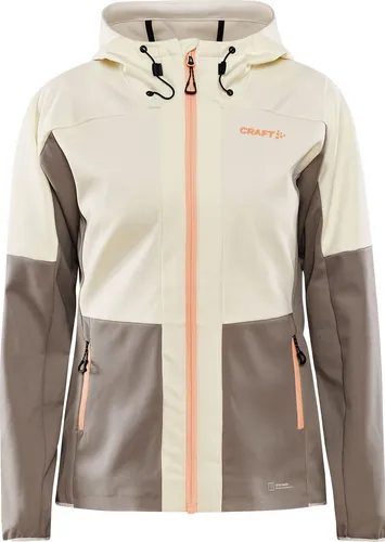 Craft Damen Core Backcountry Hoodie Jacke, tofu-Clay, S - Wärmende Kapuzenjacke für Damen, wind- und wassergeschützt mit umgekehrtem Reißverschluss, ideal für Outdoor-Aktivitäten.