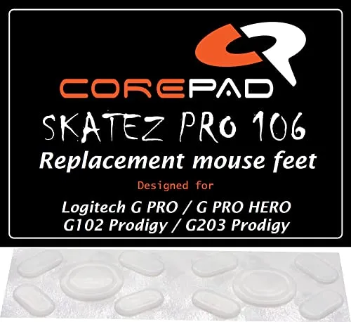 Corepad Skatez PRO 106 Ersatz Mausfüße kompatibel mit Logitech G PRO Hero / G102 / G203 Prodigy
