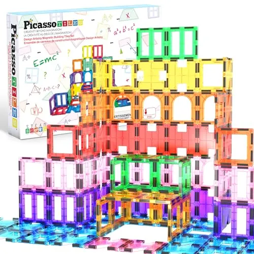 PicassoTiles Kunstserie Magnetische Bausteine Set 42 Teile - Bausets für kreative Köpfe: 42 Teile aus BPA-freiem Material fördern die Fantasie und ermöglichen grenzenloses Bauen für Kinder jeden Alters.