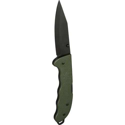 Evoke Lockback Alox - Olive - Taschenmesser mit einzigartigem Olive Alox-Design und ribbed Grip, ideal für Abenteuer und den perfekten Begleiter im Alltag.