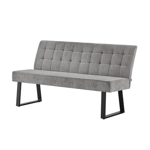 DUBI Möbel Essbank EMMA, gepolstert mit Federkern - Essbank mit herausragendem Sitzkomfort dank hochwertigem Federkern, erhältlich in Grau und Anthrazit, ideal für Wohnzimmer, Flur oder Schlafzimmer.