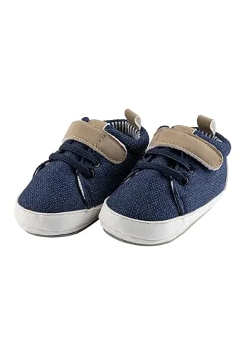 Sterntaler Baby Schuhe - Sneaker aus Canvas mit Kunstleder - Kleinkind Sommer Schuhe mit Klettverschluss und rutschfester Sohle - Babyschuhe für Jungen, blau, Größe 20
