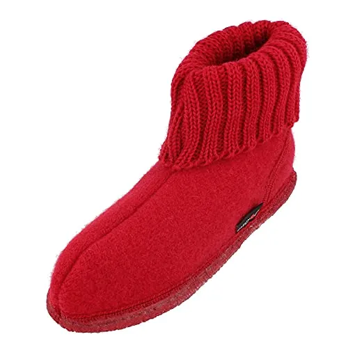 HAFLINGER Hüttenschuh Karl Filzpantoffel, Gr. 36 - Warme und atmungsaktive Hausschuhe - Hausschuhe aus 100% Schurwolle für warme Füße und ein perfektes Fußklima. Leise und bodenschonend mit einem zeitlosen Design.