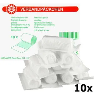 Nobamed Verbandpäckchen DIN 13151 K, steril, 8 x 6cm, 10 Stück