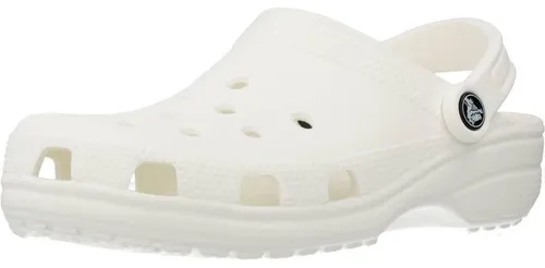 Crocs Classic Clog Sandalen White 45-46 - Pantoletten für maximalen Tragekomfort, leicht und atmungsaktiv - ideal für Freizeit und Beruf, mit rutschhemmender Sohle und anpassbarem Fußbett für perfekten Halt.