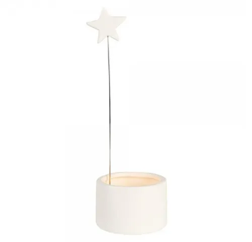 Räder Windlicht Design Teelichthalter Wunschlicht Stern Weiß