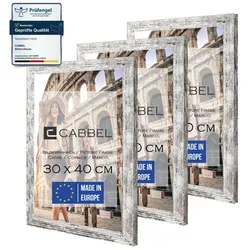 CABBEL Bilderrahmen MDF Holz-Rahmen, Acrylglas, Collagen, Portraits, Poster, Bilder - Foto, für 3 Bilder (Set, 3 St), 3er Set Bilderrahmen 30x40 cm in Birke, Modern, Schmal, Puzzlerahmen, Fotorahmen, Fotogalerie, Wanddeko/Poster weiß 30 cm x 40 cm