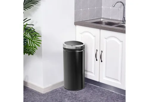 HOMCOM Mülleimer 42L - Automatischer, rostfreier Edelstahl-Mülleimer - Haushaltszubehör: 42L elektrischer Mülleimer mit automatischem Deckel, ideal für Bad, Büro und Küche. Rostfreies Material für eine moderne und hygienische Lösung.