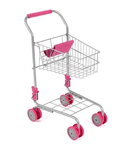 Bayer Chic 2000 760-20 Einkaufswagen für Kinder - Supermarktwagen mit Puppensitz, ideal für Kaufläden und Puppenspiele, pink, 41 x 30 x 58 cm