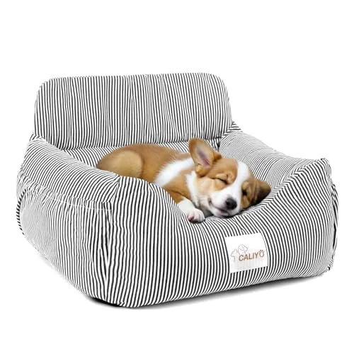 CALIYO Hundeautositz mit Sicherheitsgurt und Memory Foam | Für kleine Hunde bis 10 kg