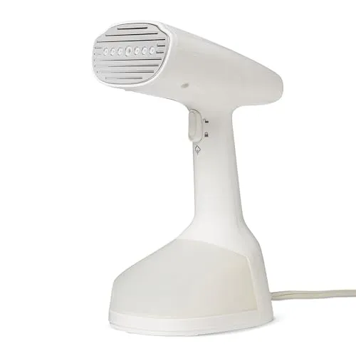 Amazon Basics Dampfglätter, tragbar, extreme Turbo-Dampffunktion, mit 2 Aufsätzen, 1500 W, Klein, Weiß