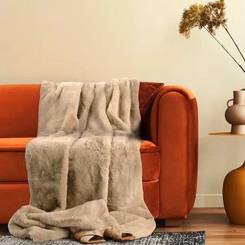 Paco Home Deko Wohnzimmer Decke Kuscheldecke Tagesdecke Waschbar Sofadecke Schlafzimmer Shaggy Einfarbig Flauschig Weich, Farbe:Beige, Größe:150x200cm