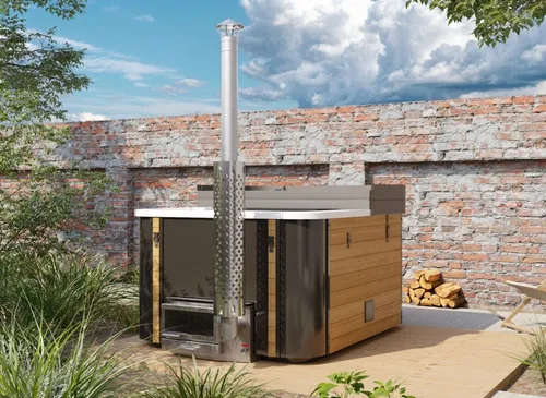 Badefass deluxe Thermo LED JET Holzofen