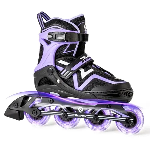 Ruthfot Verstellbare Inline Skates für Kinder Jungen und Mädchen, für Kinder von 6-12 Jahren Outdoor-Skates für Frauen und Männer