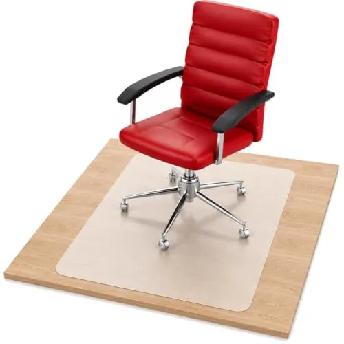 KLINOO Bodenschutzmatte | Bürostuhl Unterlage in milchweiß | Kratzfest | transparent | Made in Germany (60cm (rund))
