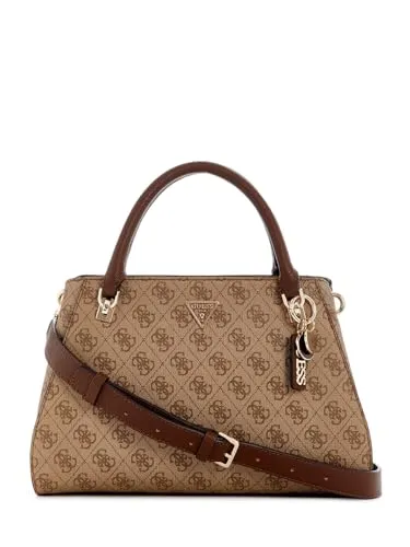 Guess Handtasche Luxury Satchel Noelle II - Handtasche mit praktischem 2-in-1 Design: abnehmbarer Schulterriemen für vielseitige Tragemöglichkeiten und edlem Logo-Muster, ideal für modebewusste Frauen.