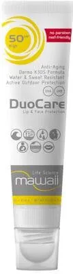 Mawaii SunDuo Sonnencreme für Gesicht und Lippen - 50 SPF, 25ml - Körperpflege mit 2 in 1 Funktion: SPF 50 Sonnencreme und Lippenpflegestift für empfindliche Haut. Ideal für Wintersport und Outdoor-Aktivitäten, bietet umfassenden UV-Schutz und Windschutz.