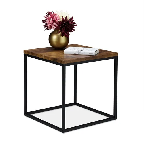 Beistelltisch Industrial Brauner Ablagetisch - Tisch & Stehtische: Moderner Beistelltisch aus MDF in Braun, perfekt für kleine Räume und vielseitig einsetzbar als Kaffeetisch oder Abstelltisch.