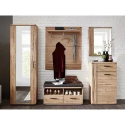 Wohn-Concept Boste Garderoben-Kombination aus massiver Wildeiche - Betten: Stilvolle Garderoben-Kombination aus massiver Wildeiche, vereint modernes Design mit praktischem Stauraum für Ordnung im Flur.