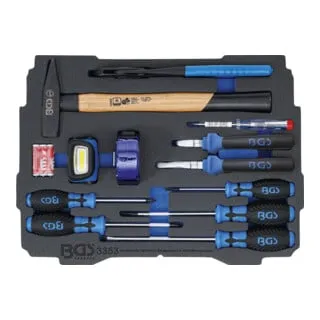 BGS 3353 | 12-tlg. Schaumeinlage für BOXSYS1 & 2 - Schraubendreher-Sets, passend für Systemkoffer BOXSYS1 und BOXSYS2, inklusive 12 hochwertige Werkzeuge für vielseitige Anwendungen.