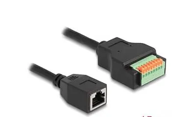 DeLOCK RJ45-Kabel Cat.5e Buchse auf Klemmenblock mit Drucktaste, 15 cm