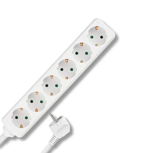 REV Steckdosenleiste - Mehrfachsteckdose 6-Fach, max. 3500W, 3m, weiß