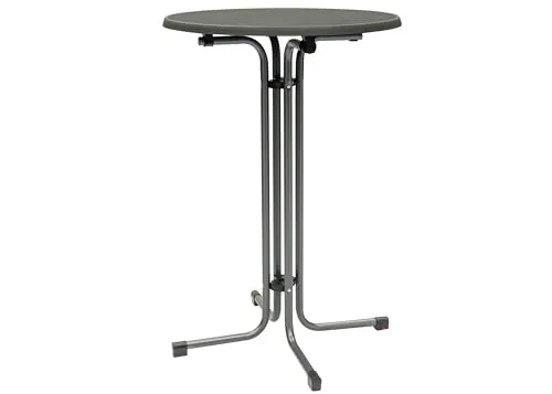MFG Stehtisch 80 cm klappbar - anthrazit/Schiefer - Bartisch mit wetterfester Tischplatte, ideal für Garten und Events. Made in Germany, platzsparend klappbar und TÜV-GS-zertifiziert für höchste Qualität.