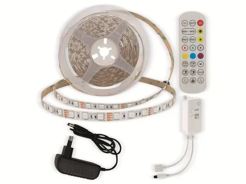 OPTONICA RGB LED-Strip 5m mit Fernbedienung und App