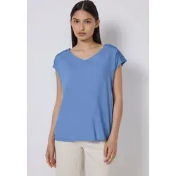 STREET ONE STUDIO Shirtbluse mit V-Ausschnitt - Blusenshirts für Damen mit zarten Spitzendetails und entspannter Passform, ideal für einen lässigen Look.
