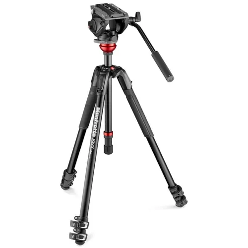 Manfrotto MVK500190XV Video Stan B-Stock - Stative - B-Stock Video Stand Kit mit leichtem Fluid-Video-Neiger, vielseitig nutzbar für verschiedene Videozubehör und präzise Positionierung dank Fluid-Patronen.
