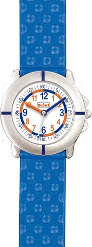 Scout Meine Erste Kinder Uhr blau - Lernuhr für Jungen und Mädchen - Armbanduhren mit 5 ATM Wasserdichtigkeit, ideal für das Lernen der Zeit mit bunten, übersichtlichen Ziffern und robustem Mineralglas. Perfekt für Kinder!
