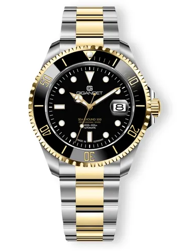 Gigandet Automatikuhr SEA GROUND 300 CERAMIC DATE G300-016M-C, Made in Germany, Saphirglas, Swiss SuperLuminova, Taucheruhr
