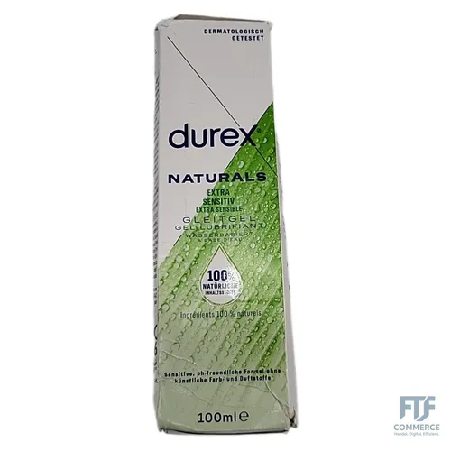Durex Naturals Extra Sensitiv Gleitgel – 100% natürliches Gleitmittel mit Aloe Vera - Gleitmittel für intensiven Sex, 100% natürliche Inhaltsstoffe für extra Geschmeidigkeit. Dermatologisch getestet, pH-freundlich und kondomgeeignet – für ein noch angenehmeres Liebesspiel.