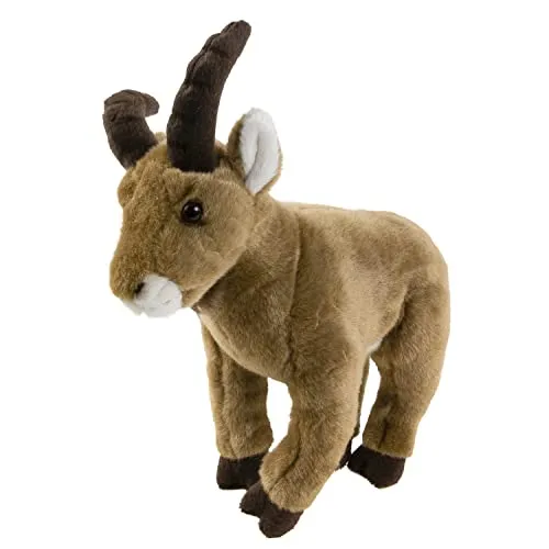 Steinbock - Ziegenbock Kuscheltier 27 cm, kuschelweicher Plüsch und maschinenwaschbar bis 30 °C, ideal zum Spielen und Kuscheln