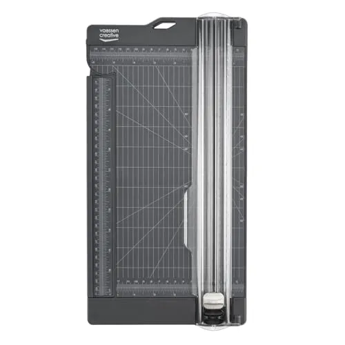 Vaessen Creative Papierschneider mit Falzbrett 15 x 30,5 cm Anthrazitgrau - Papierschneidemaschine für im Office und Scrapbook Zubehör für Karten Basteln - Papier und Tonkarton bis zu A3-Format