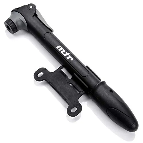 meteor Fahrrad-Handpumpe tragbarer haltbarer Hochdruck-Mini für Fahrrad MTB (Schwarz Kunststoff)