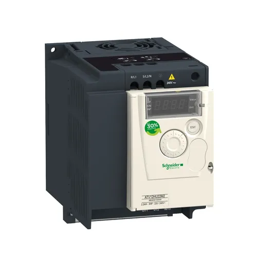 Schneider Electric Frequenzumrichter ATV12HU15M2 1.5kW - Automatisierungstechnik, kompakter Frequenzumrichter für präzise Motorsteuerung und Energieeinsparung in industriellen Anwendungen.